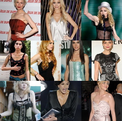 Nicole Richie, 3. Madonna, 4. Amy Winehouse, 5. Lindsay Lohan, 6.