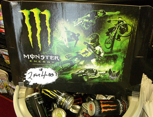 Both Monster and Guru link their product directly to extreme sports