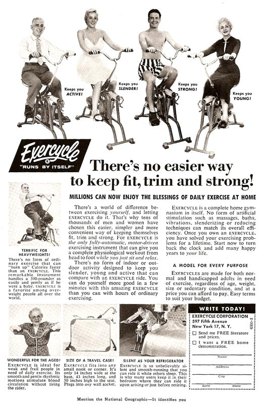 young women older guys dating service. This 1957 ad for an Exercycle tells young and old women and men exactly what 