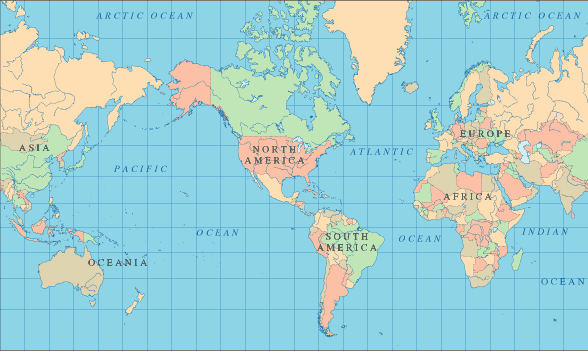 Map Of World For Kids Printable