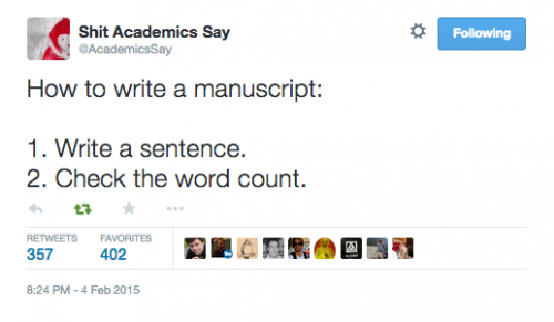 Source: Shit Academics Say Twitter @AcademicsSay