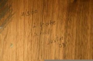 And that's just the Ivy League library graffiti. "I Hate School" photo by Quinn Dombrowski via flickr.com.
