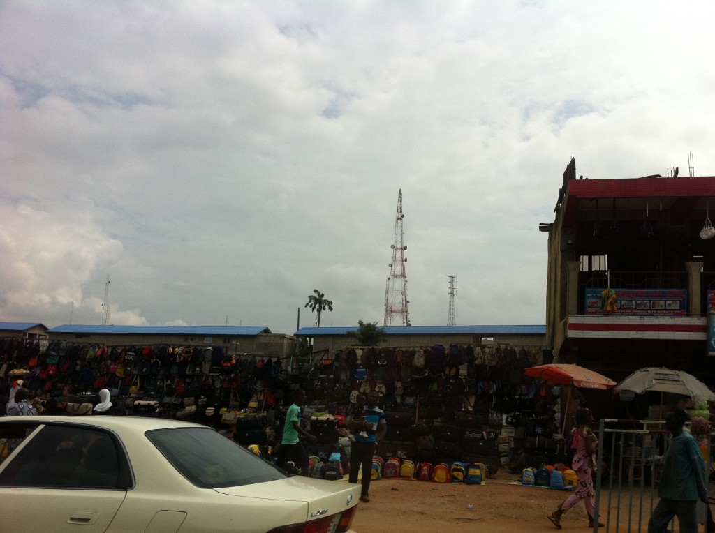 Cell phone towers are a constant site in Kumasi, Ghana.