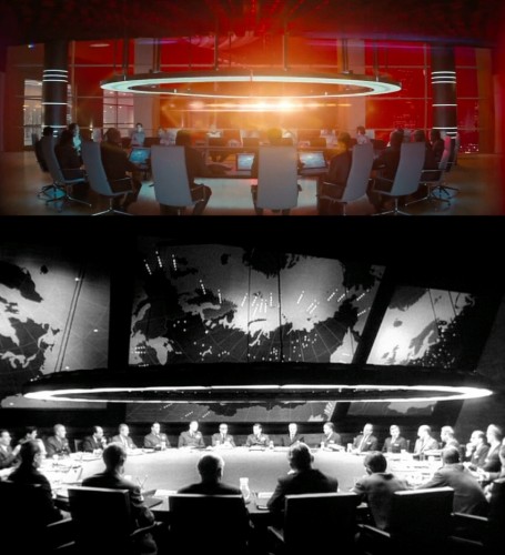 As best I can tell, the first person to notice that Starfleet Headquarters looks like Dr. Strangelove was 