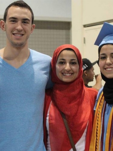 The slain, Deah Shaddy Barakat, Yusor Mohammad, and Razan Mohammad Abu-Salha