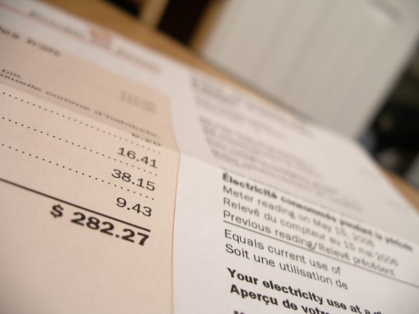 Photo of an electricity bill