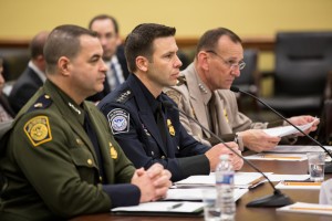 Chief of Border Patrol Michael Fisher (center) presents the Department of Homeland Security's FY14 budget request to the House Appropriations Committee. Photo via US Customs and Border Control; US Gov't Work.
