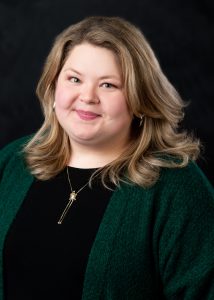 Studio portrait of Megan Phillips. (photo by Grace Cockrell / © Mississippi State University)