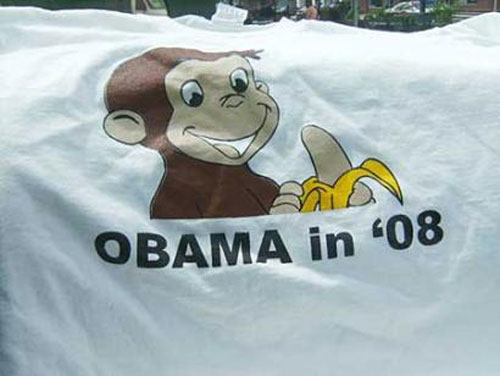 2583 Controversial 2008 Barack Obama Rockford Illinois Sock Monkey Button 