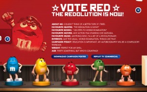 The Redolution Is Now!Vote Red - 2008 M&M Ad campaign