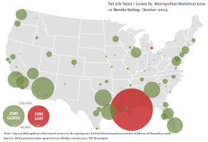 Job Loss in 100 Largest U.S. Metropolitan Areas - Sociological Images