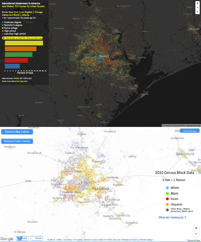 Houston Racial Map Racial and Educational Segregation in the U.S. - Sociological Images