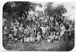The F-22 Filipino Infantry, trained by the U.S. government, with weapons seized from the Moro in the early 20th century. Historic photo donated to 1-22Infantry.org by Frank Tomkins.