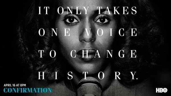 Actress Kerry Washington portrays Anita Hill in an ad for "Confirmation."