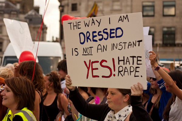 Taken at the Slutwalk meeting at Trafalgar Square in London, June 2011. Garry Knight, Flickr CC